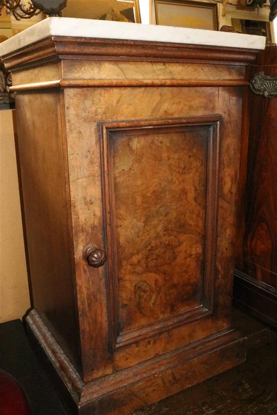 Victorian mahogany and marble bedside cupboard